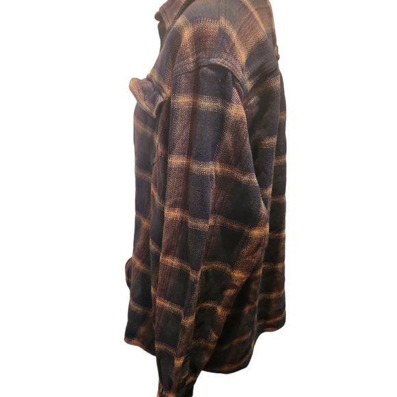 Orvis Mens Big Bear Heavy Flannel Shirt Jacket Blue Plaid XXL Shacket - Picture 3 of 12